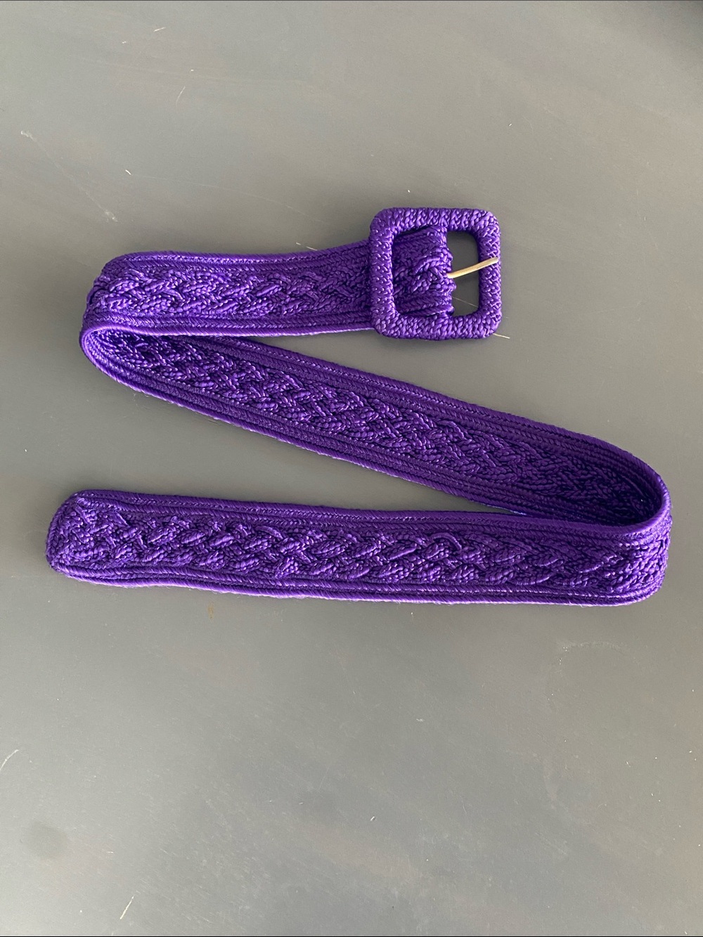 Purple Woven Belt with Covered Buckle - Picture 2 of 5